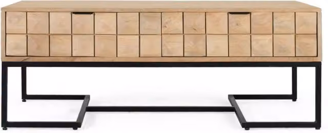 Tavolino da caffè in legno di mango intagliato a mano 120 cm