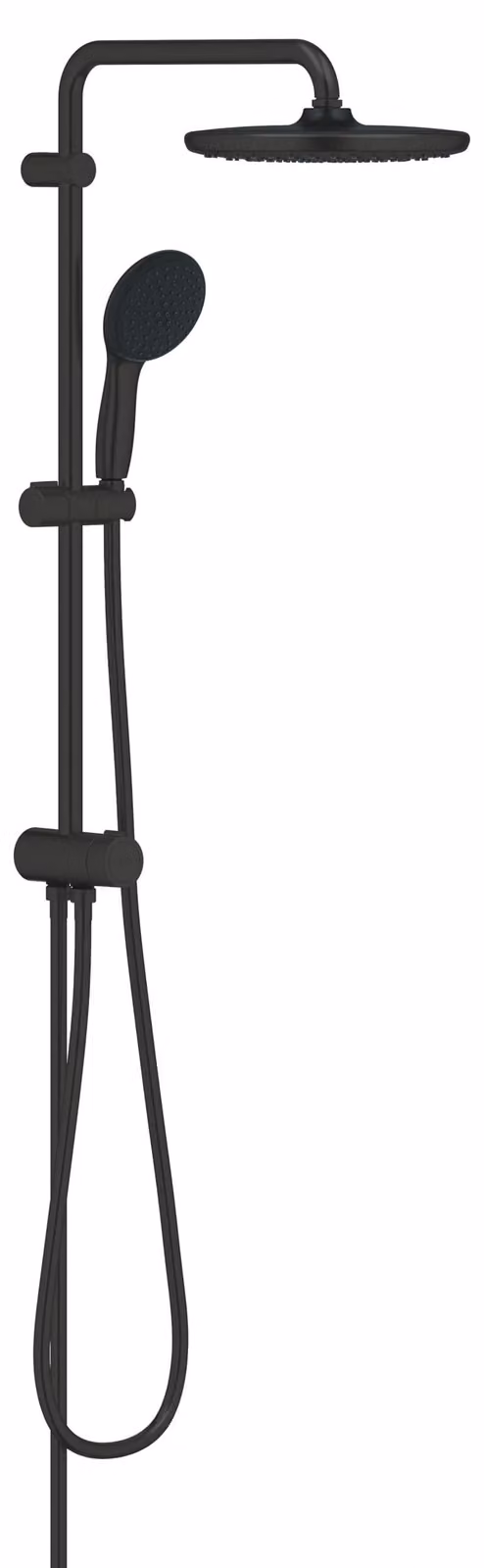 Sistema doccia Vitalio Start 250 Flex, soffione da 25 cm, finitura nero opaco