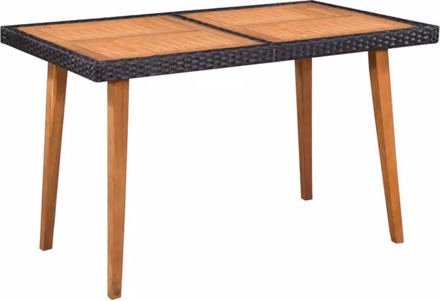 Set da Pranzo da Giardino 5 pz in Polyrattan Nero e Marrone 44075