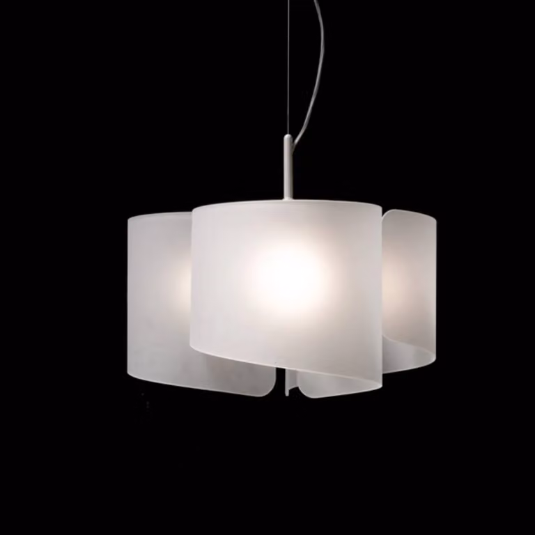Selène Lampada a sospensione PAPIRO, dimmerabile, Bianco / Opale, Soggiorno / Sala da pranzo, Metallo, Design, Lampada a sospensione