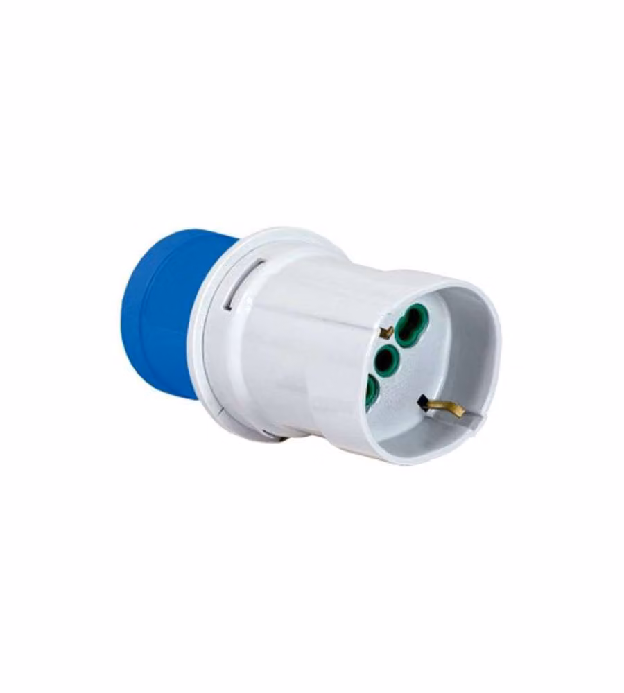 Adattatore Spina CEE 2P+T con Presa Schuko 16A Fme Blu e Bianco – 1