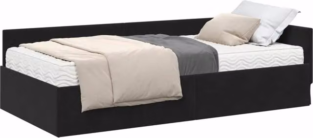 Letto singolo | Letto per adulti | Struttura Letto Angolare con Materasso 2 pcs Grigio Velluto
