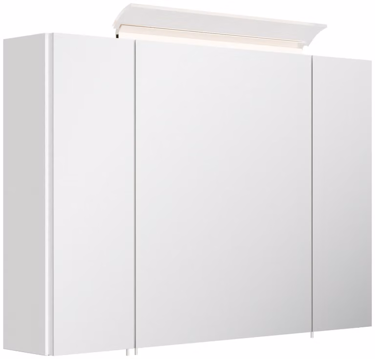 Armadio a specchio per bagno a 3 ante Lampada LED 90 cm grafite