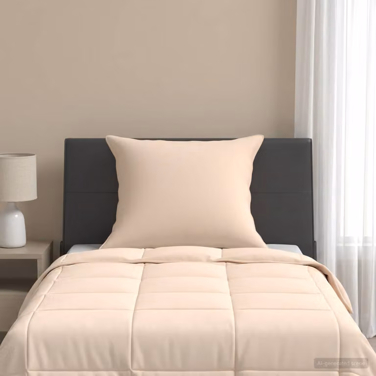 Cuscino Quadrato vidaXL in Fibra di Kapok e Cotone Beige 50 x 50 cm