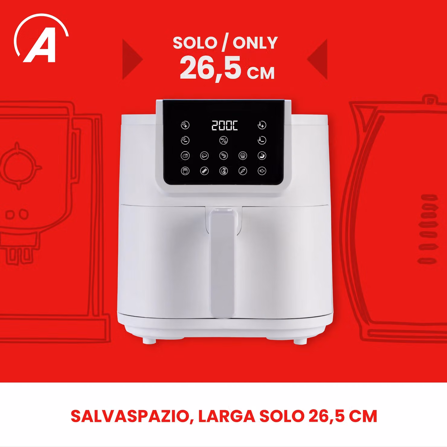 Friggitrice ad aria Ardes Friggisana Infinity da 8 litri, 1700 Watt, colore bianco – 5