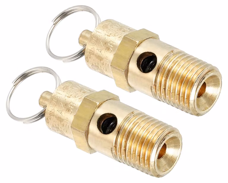 Valvola di sicurezza da 1/4" NPT, confezione da 2, pressione massima di 150 PSI, per compressore d'aria