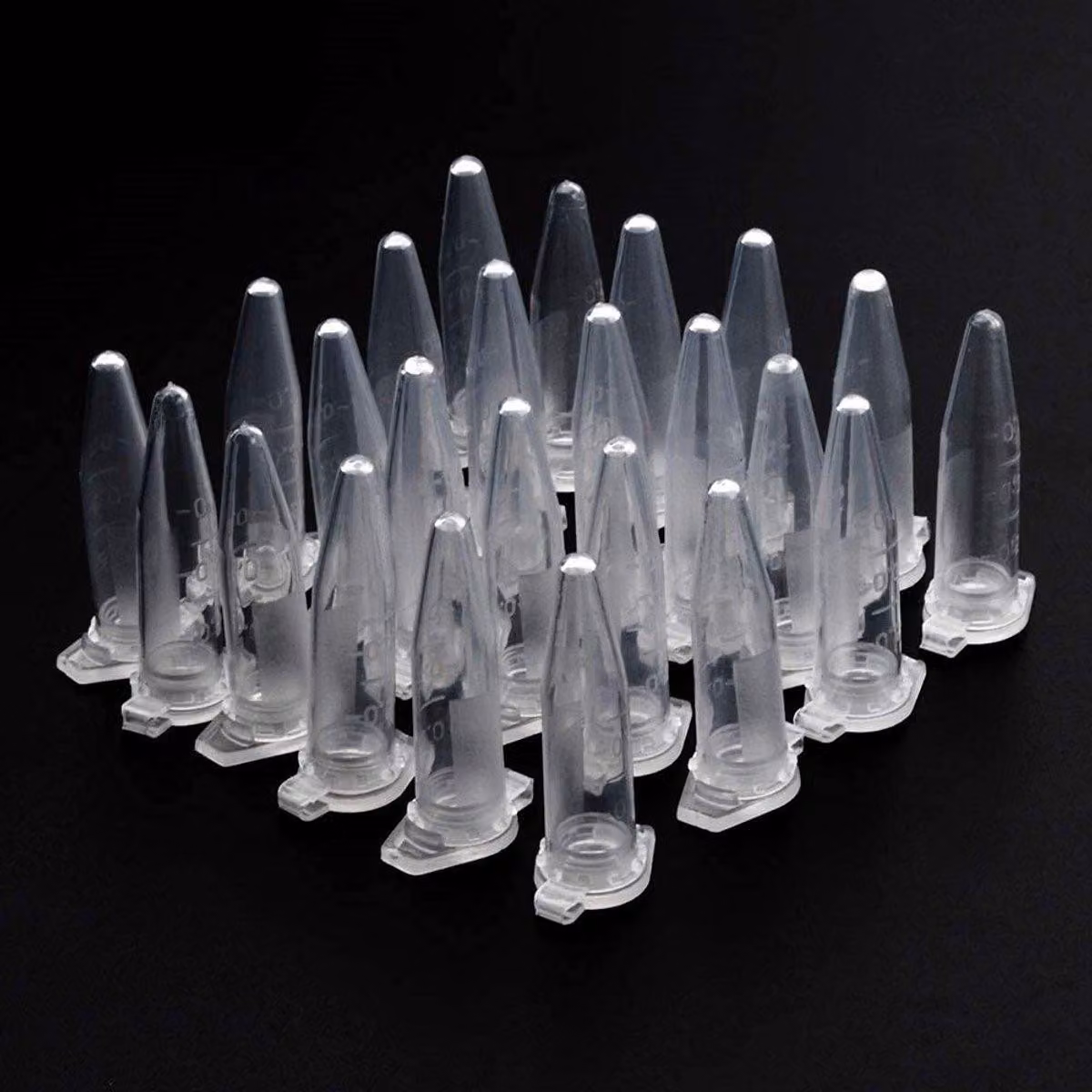 Microprovette da 1 ml - Provette di plastica trasparente per centrifugazione, adatte per la conservazione di campioni, con chiusura a scatto e base conica, confezione