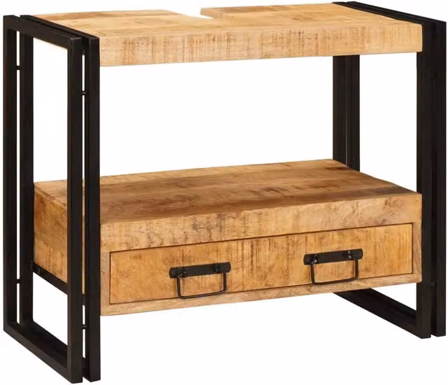 Armadio da Bagno | Mobile da Bagno con cassetto Marrone Legno di mango massello