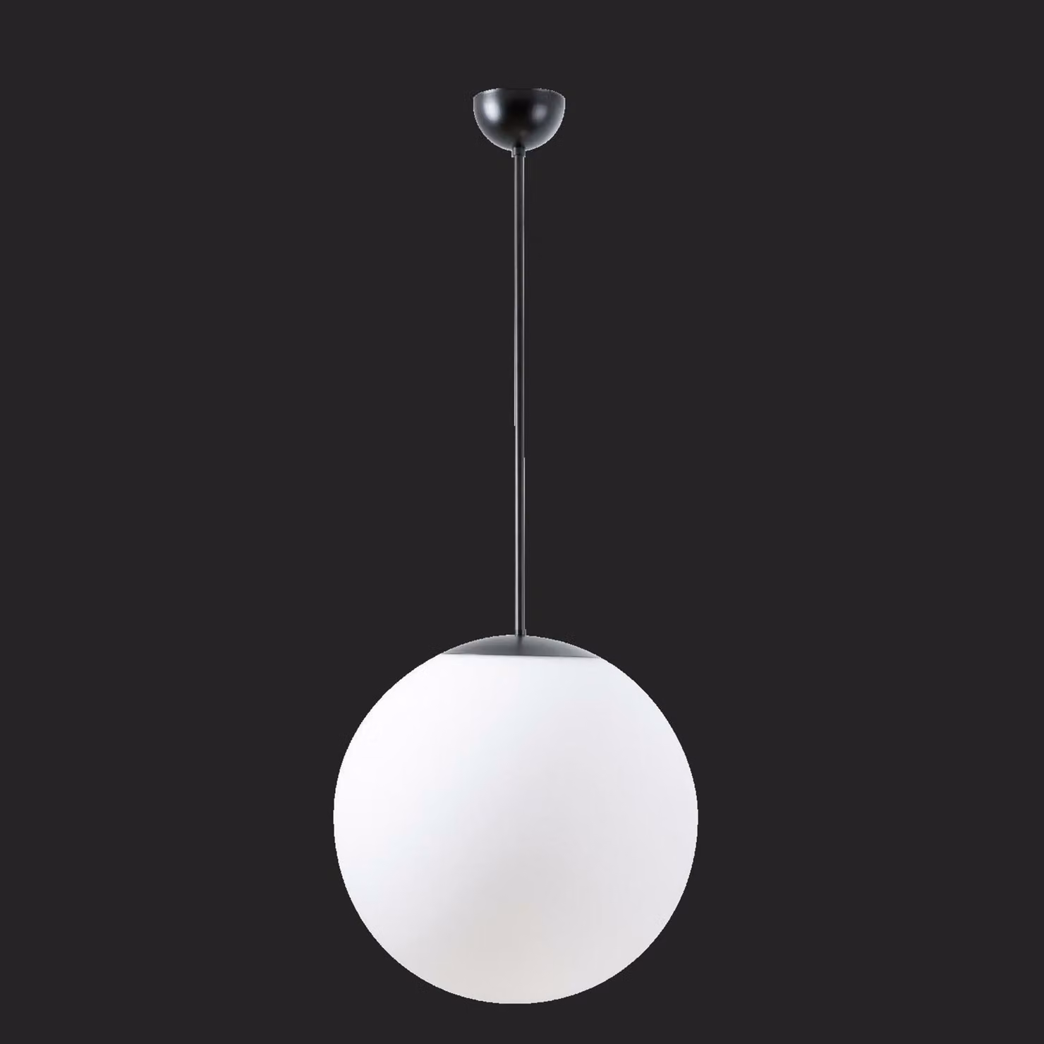 OSMONT ADR68809 ADRIA P3 apparecchio a sospensione in vetro bianco/nero IP40 4000 K 27W LED combinazione di emergenza 1 h