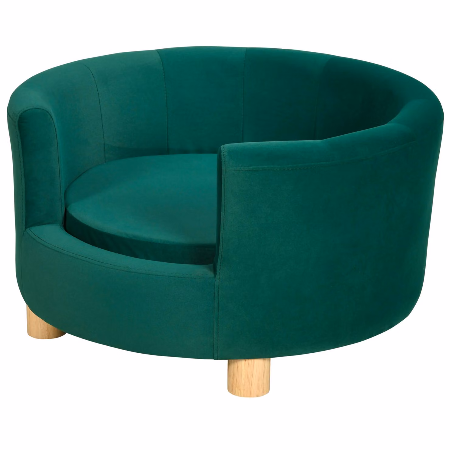 Divano per cani Moonbite in stile mini-mobili, con schienale avvolgente, imbottitura in schiuma 28D e gambe in legno di betulla, adatto a cani di piccola taglia fino a 4,5 kg, realizzato in poliestere, colore verde