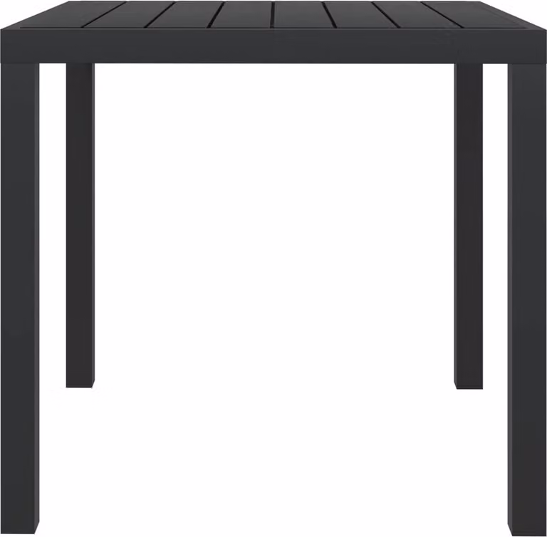 vidaXL Tavolo da pranzo da giardino in WPC alluminio 80 x 80 x 74 cm nero