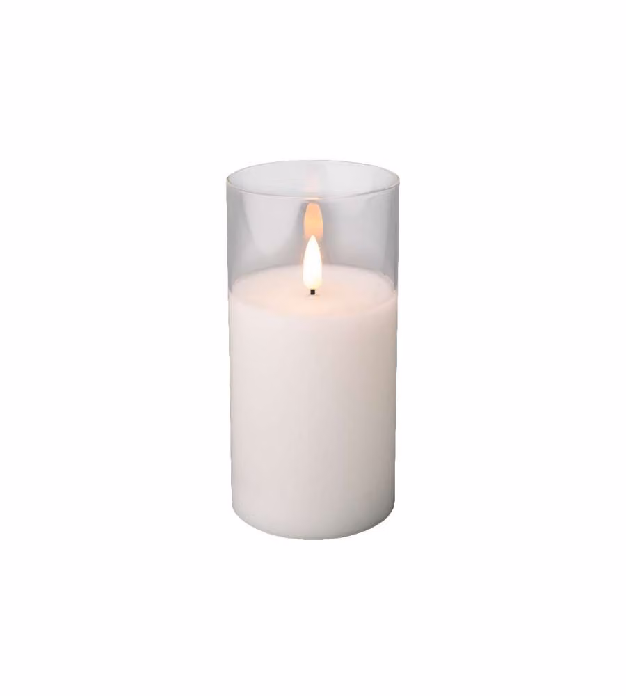 Lumineo Candela LED Effetto Fiamma Bianca Calda - 7,5 x15 cm