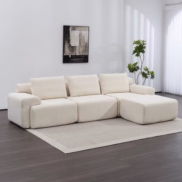 Divano Angolare Modulare ¨C MINIMAL ¨C Tessuto Cordura, Estraibile, Memory Foam