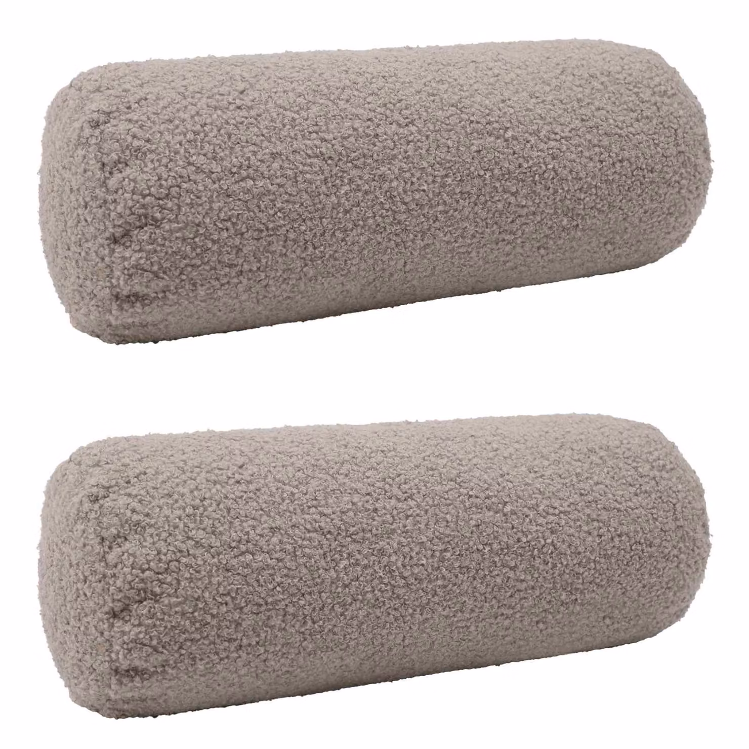 Set di 2 federe rotonde vidaXL HEERLEN in tessuto bouclé grigio, Ø 15 x 40 cm