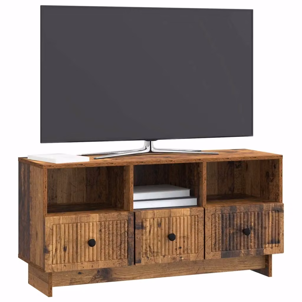 Mobile TV-Credenza Design In in legno antico marrone per soggiorno L: 102 cm, P: 34,5 cm, H: 50 cm – 2