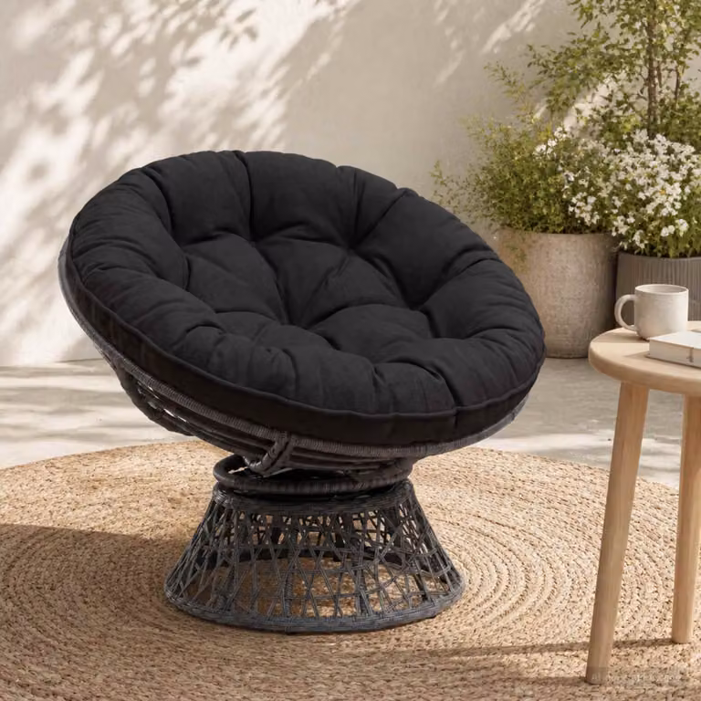 vidaXL Cuscino per Sedia Appesa VIANEN 100% Poliestere Nero