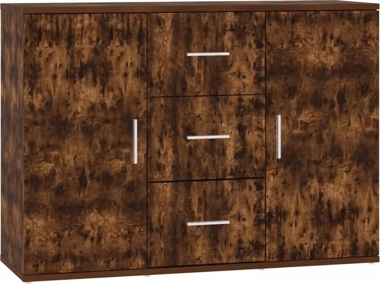 Credenza Rovere Fumo 91x29,5x65 cm in Legno Multistrato