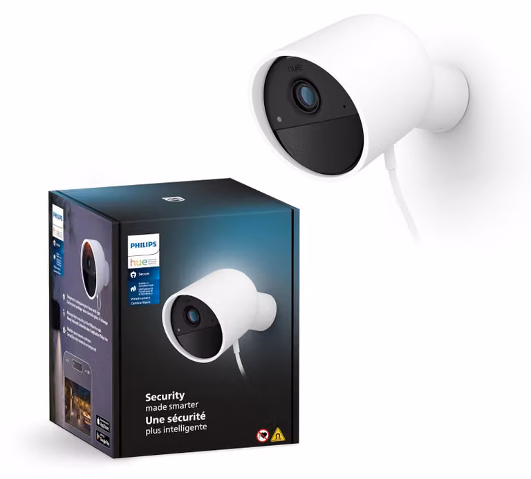 Philips Hue Secure Wired Camera - HD 1080P - Indoor or Outdoor - One-App Control - White