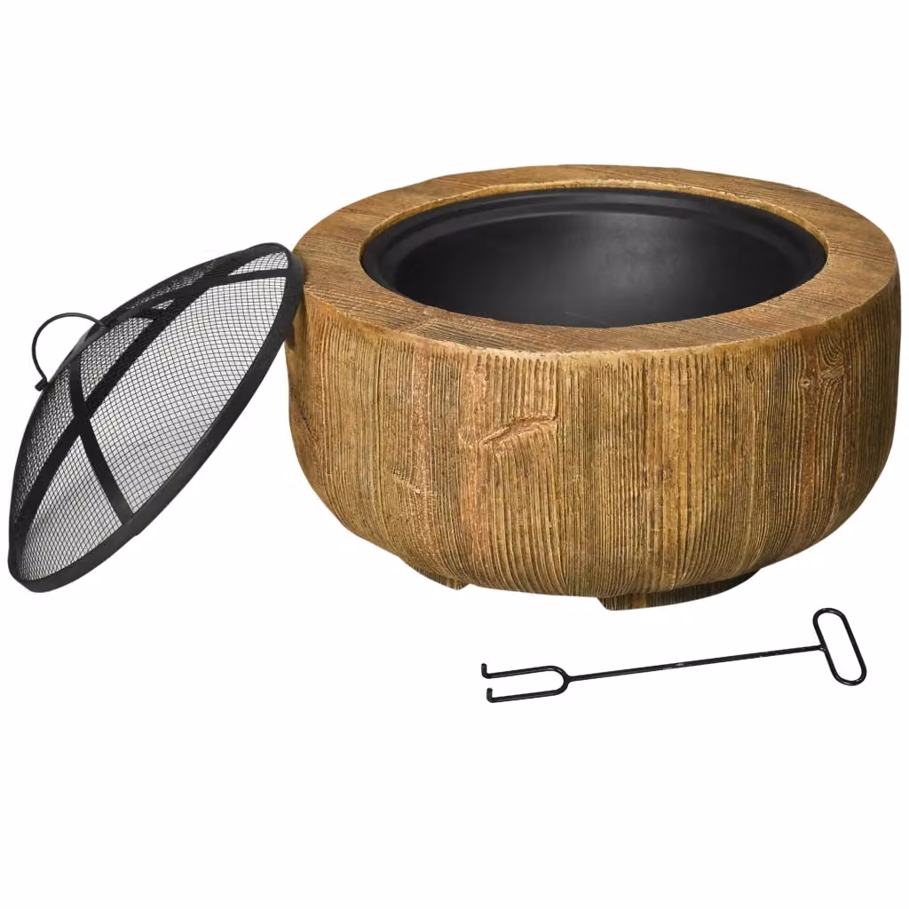 Brasero Design Ceppo Minimal con Griglia in Metallo Marrone L: 61.5 cm, P: 39 cm – 2