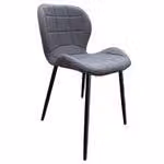 Sedia da pranzo, sedia da cucina, con rivestimento in velluto e struttura in metallo, quantità: 1 pezzo; colore: rivestimento in tessuto - grigio scuro