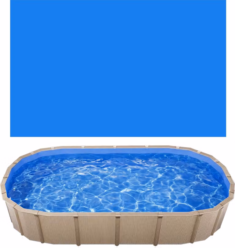 SucceBuy Rivestimento interno per piscina 3,75x6,1 m, rivestimento in PVC per pareti alte 120 cm, rivestimento interno di ricambio con spessore 0,4 mm, rivestimento per piscina UniBead, rivestimento di ricambio per piscine fuori terra, colore blu