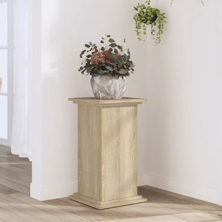 vidaXL Supporto per piante in legno Rovere Sonoma, marrone e beige, L/P/H: 33 x 33 x 60 cm