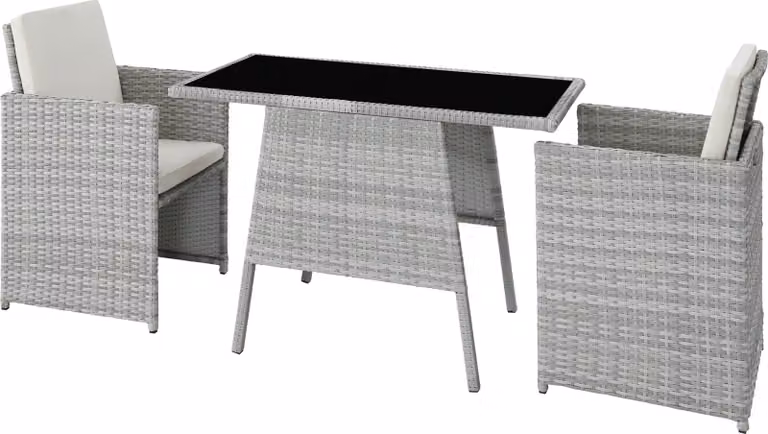 tectake® Gruppo di seduta in rattan Lausanne per 2 persone