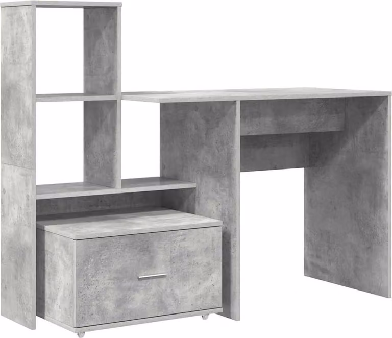 Scrivania con cassetto Grigio cemento 131,5 x 50 x 106,5 cm