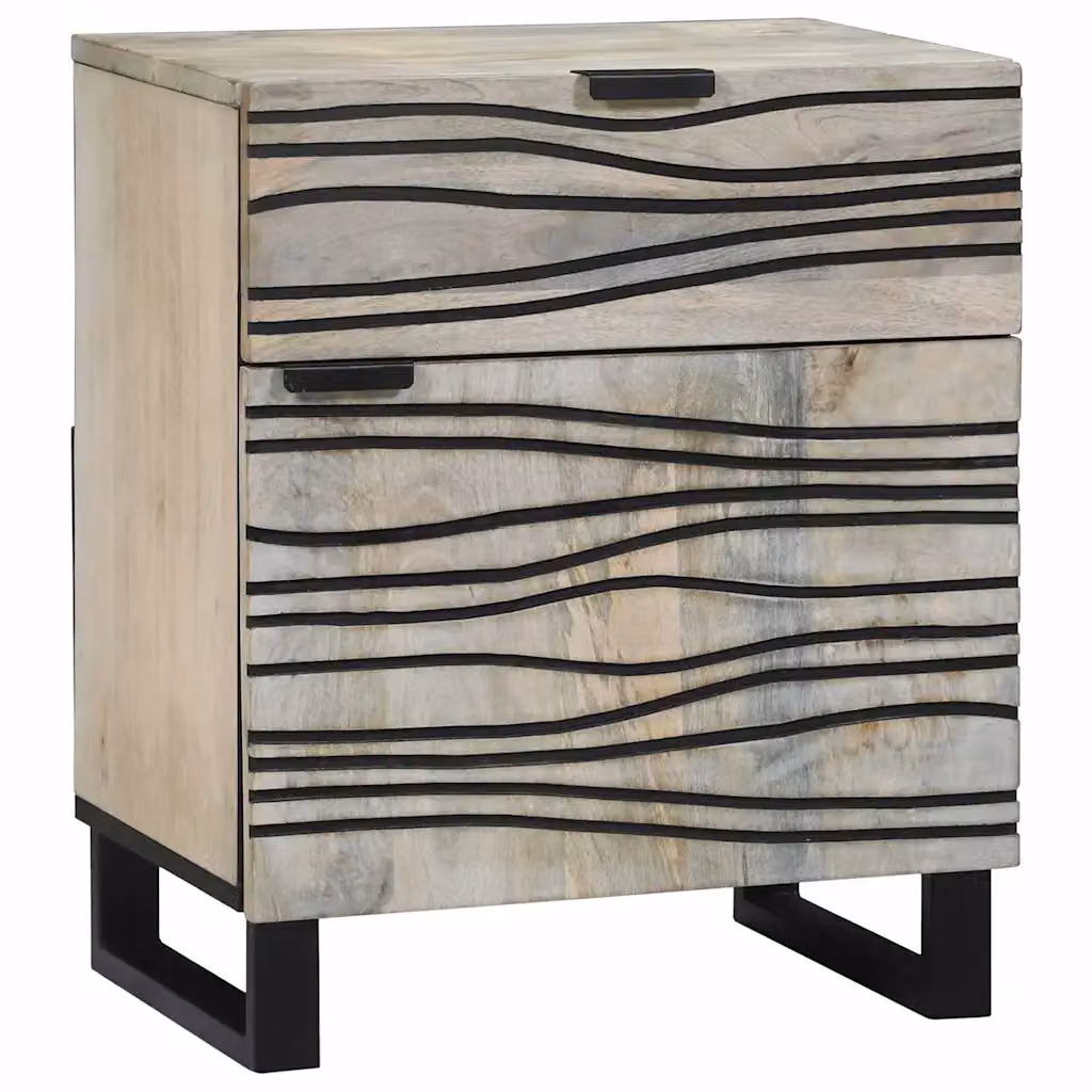 Armadio da notte sospeso vidaXL in legno di mango e acacia bianco opaco L: 50 cm, P: 33 cm, H: 60 cm
