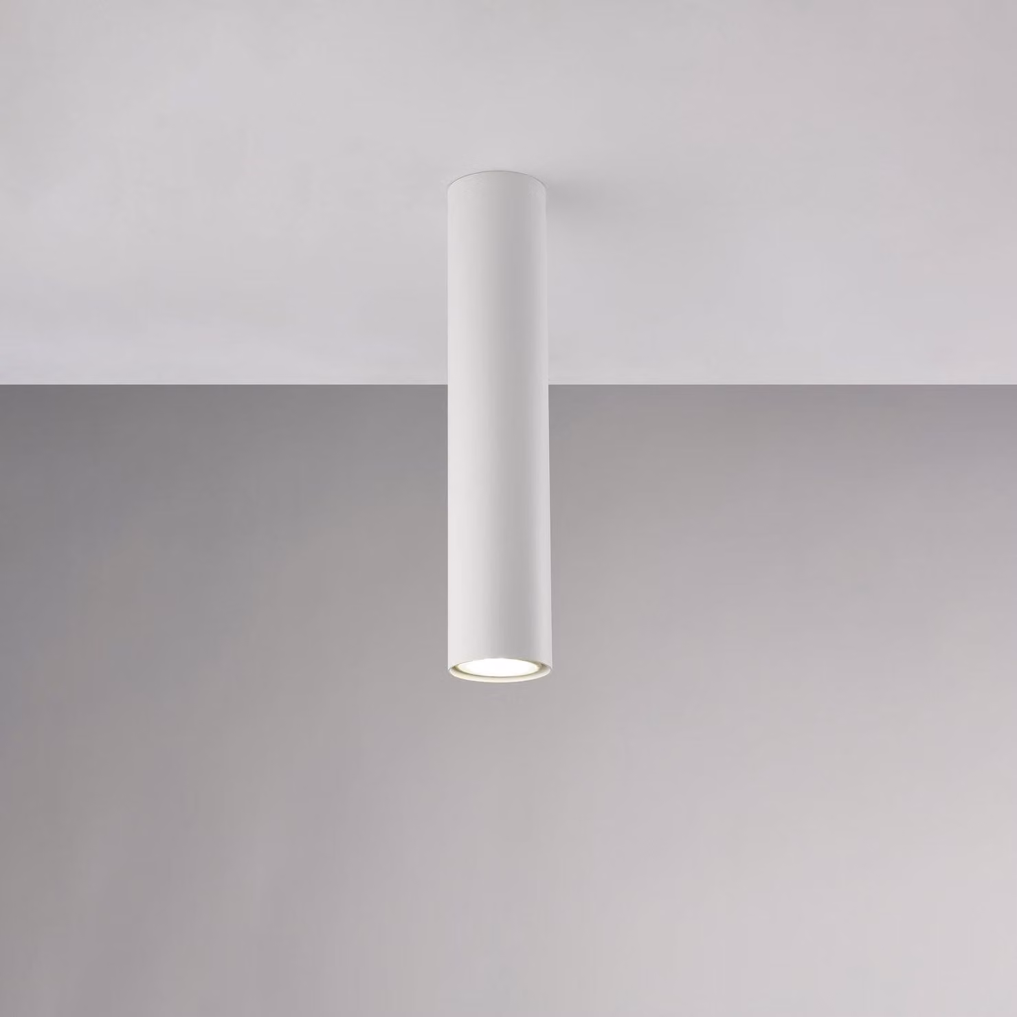 Plafoniera Moderna A Cilindro Dag 1 Luce Gu10 In Ferro Laccato Bianco