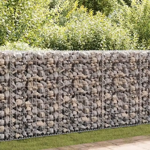 Gabbione con Copertura in Acciaio Zincato 600x30x150 cm 143585