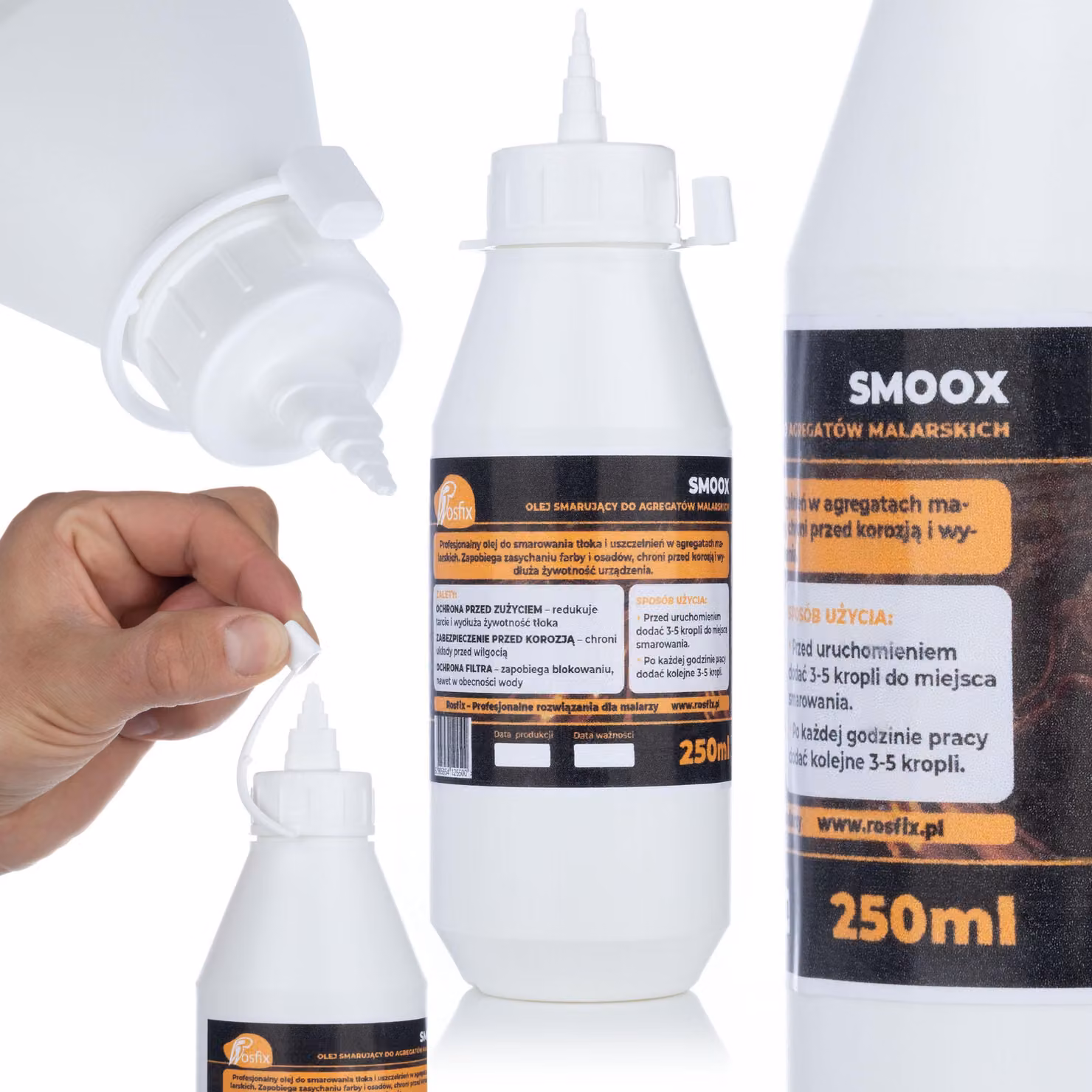 Rosfix SmooX – Olio Lubrificante Premium per Spruzzatori di Vernice | 250 ml, Prolunga la Durata e Resiste Alla Corrosione | Per Graco,, Wagner
