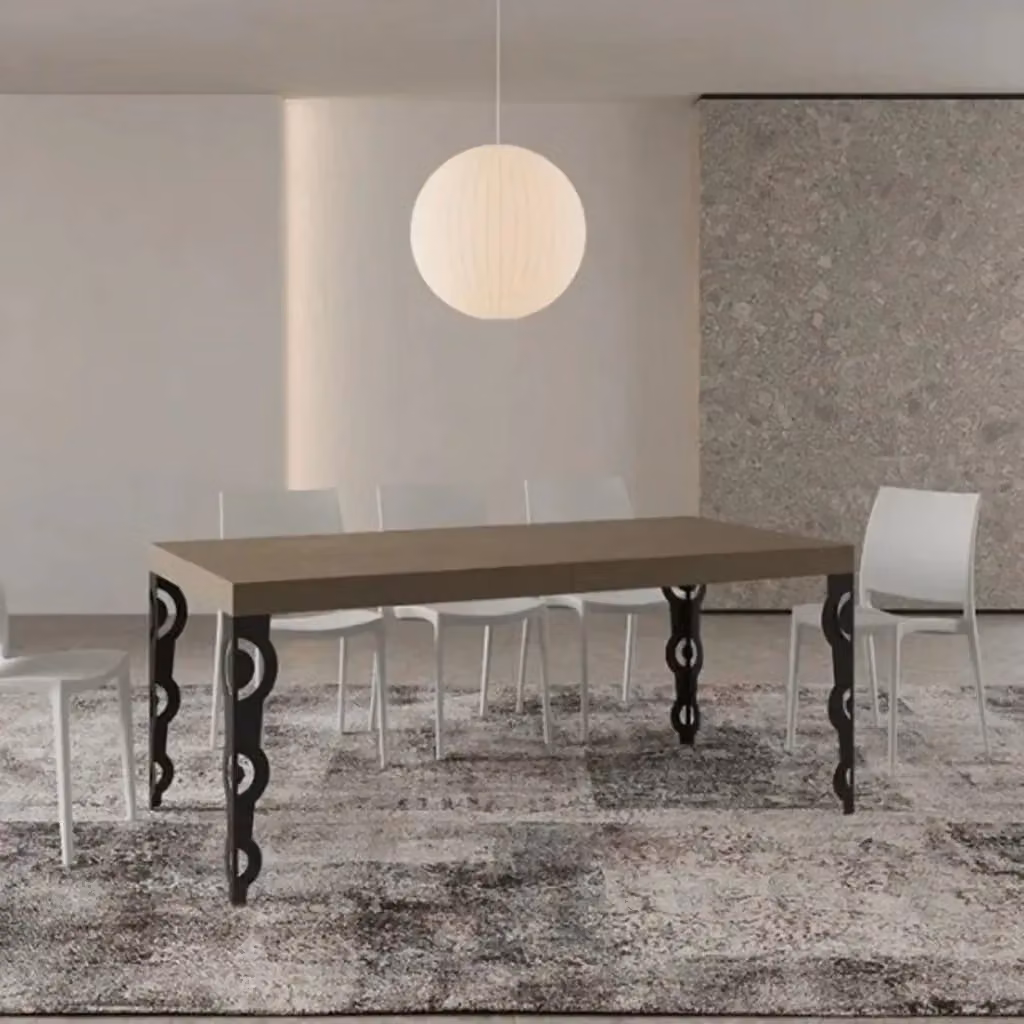 Tavolo allungabile moderno Itamoby rettangolare in beige e antracite – 2