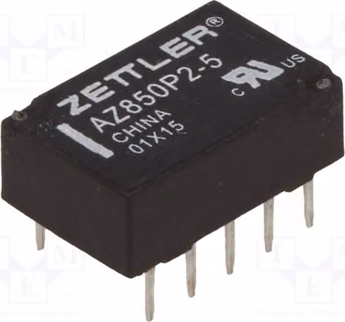 1 relè: bobina elettromagnetica, 5 VDC, 0,5 A/125 VAC, 1 A, modello AZ850P2-5, elettromagnetico