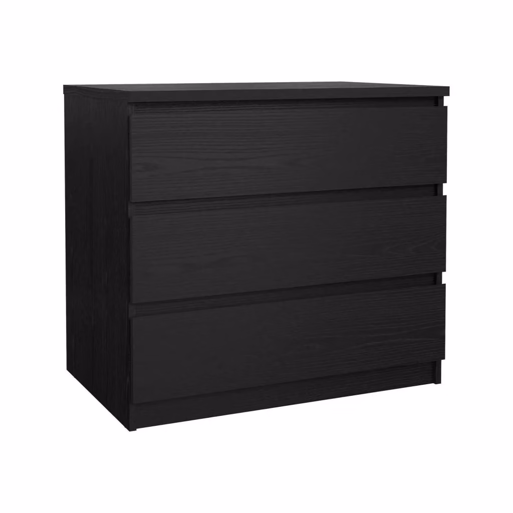Cassettiera Kajiki DMORA per camera da letto, mobile con cassetti moderno nero opaco, L 77 cm x P 50 cm x H 68 cm – 2