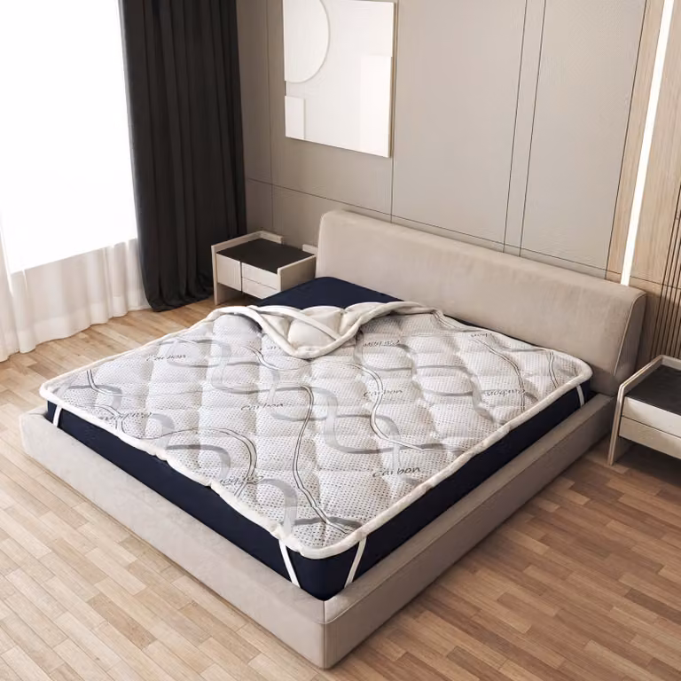 The White Stone Topper 160 x 200 cm | Sopramaterasso ergonomico | Imbottitura Soft-Vlies | Altezza 5 cm | Traspirante, anti-acari