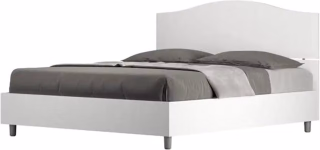Letto matrimoniale contenitore doppia alzata 160x190 bianco frassino Dores