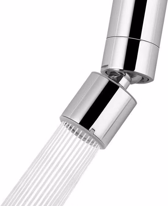 Rubinetto da cucina, rubinetto da cucina girevole a 360 gradi, doppio getto per il lavello, ricambi per rubinetti con filettatura interna da 55/64 pollici, cromato