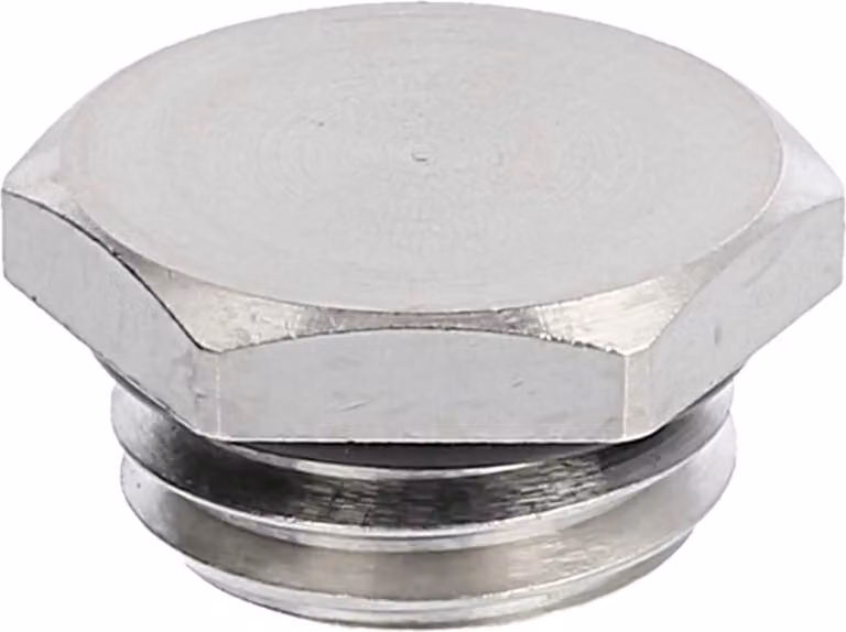 Tappo cieco WISKA M12x1,5 MBS-M12 esagonale con O-ring in ottone (CuZn) nichelato, lunghezza filettatura 5,0 mm - 1 pezzo