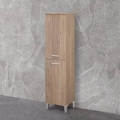 Colonna bagno a terra Martha con due ante in rovere tropea marrone H: 154 cm