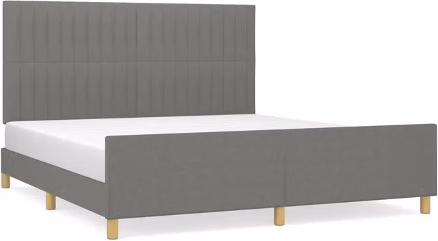 Letto matrimoniale | Letto per adulti | Giroletto senza Materasso Grigio Scuro 160x200 cm Tessuto