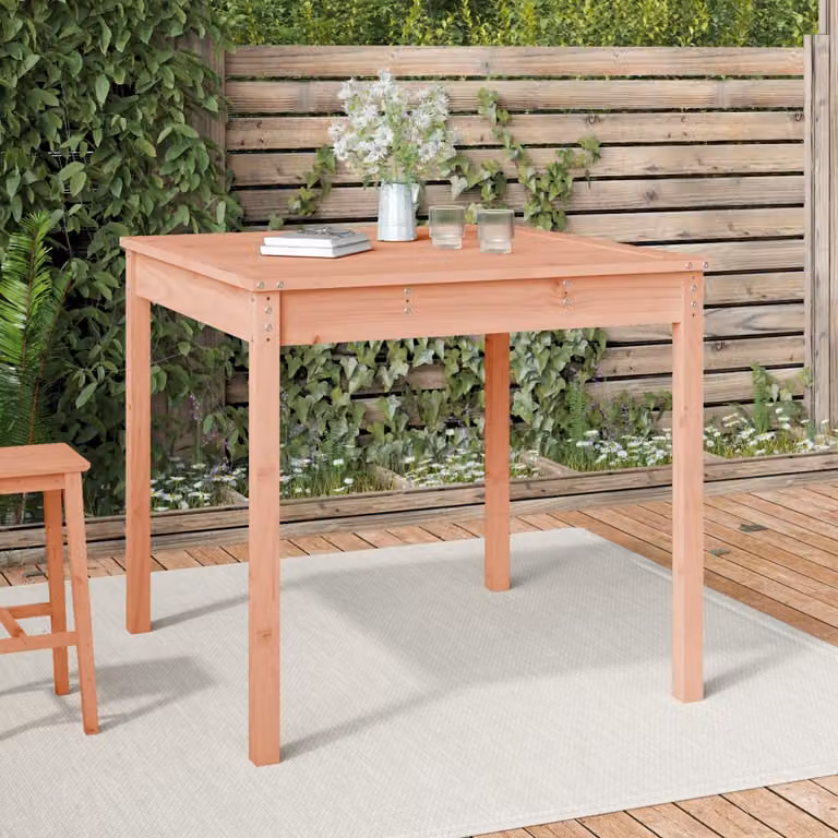 vidaXL Tavolo da Giardino Quadrato in Legno di Abete Marrone L/P/H: 82,5 x 82,5 x 76 cm
