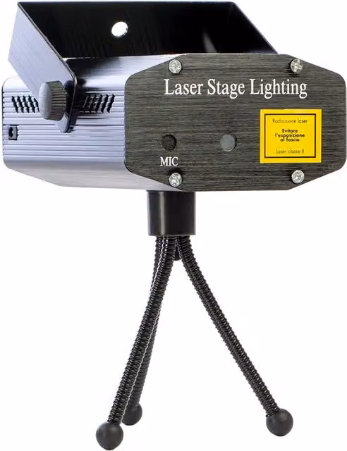 Proiettore Laser di Luci per Interno con Effetti Geometrici nei Colori Verde, Rosso e Nero