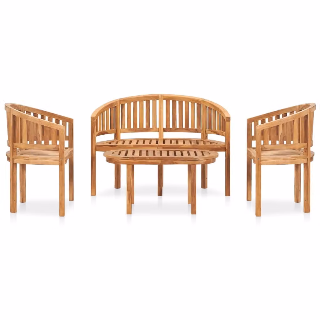 set di 4 pezzi da giardino in teak massiccio