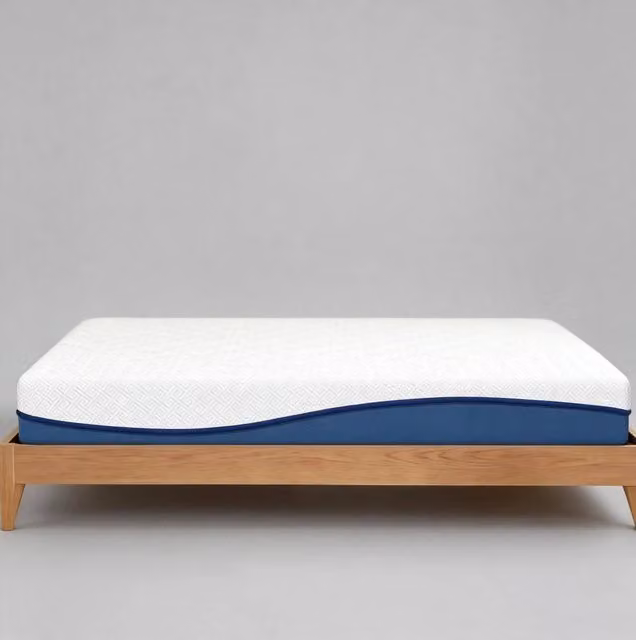 Materasso 140x190 cm bianco e verde acqua – memory foam gel, media rigidità