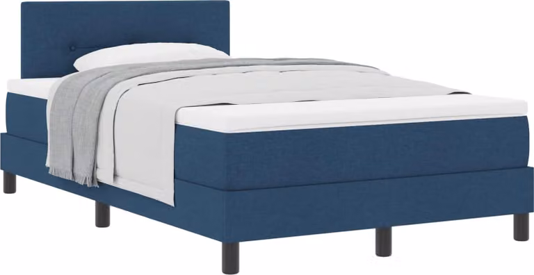 Letto a molle con testiera Blu 120 x 200 cm Tessuto
