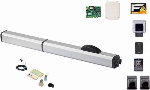 Kit cancello battente automatico FAAC 400 CBAC 230V mono anta per anta fino a 2.2 m colore argento