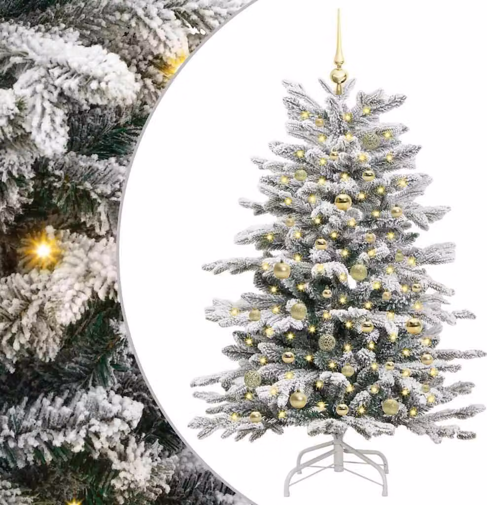 Albero di Natale Artificiale con Rami Pieghevoli Bianco 150 cm