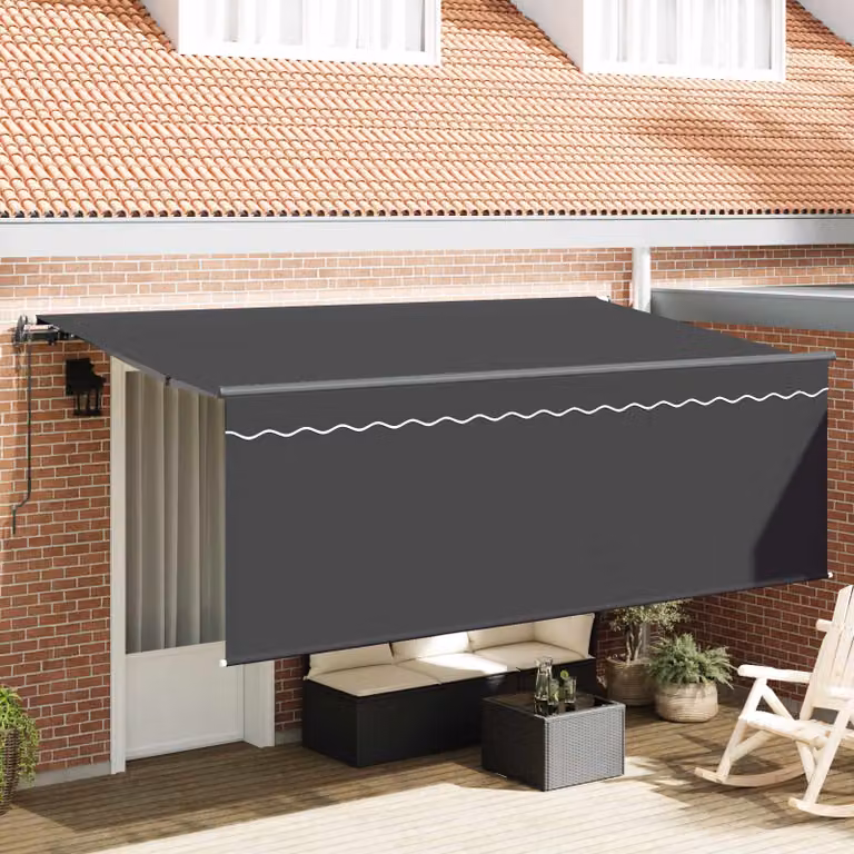 Tenda retrattile vidaXL in poliestere e alluminio, colore Antracite, L 350 cm x P 200 cm