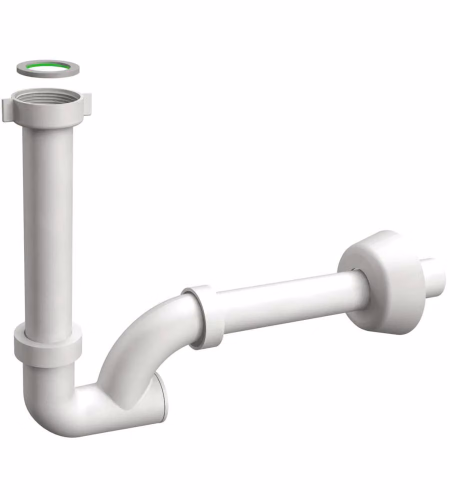 IDRO BRIC Sifone a K 1"1/4 in ABS Bianco per Scarico Lavabo